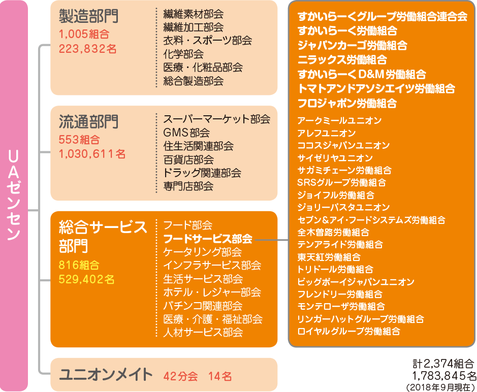 上部団体（UAゼンセン、連合）の活動